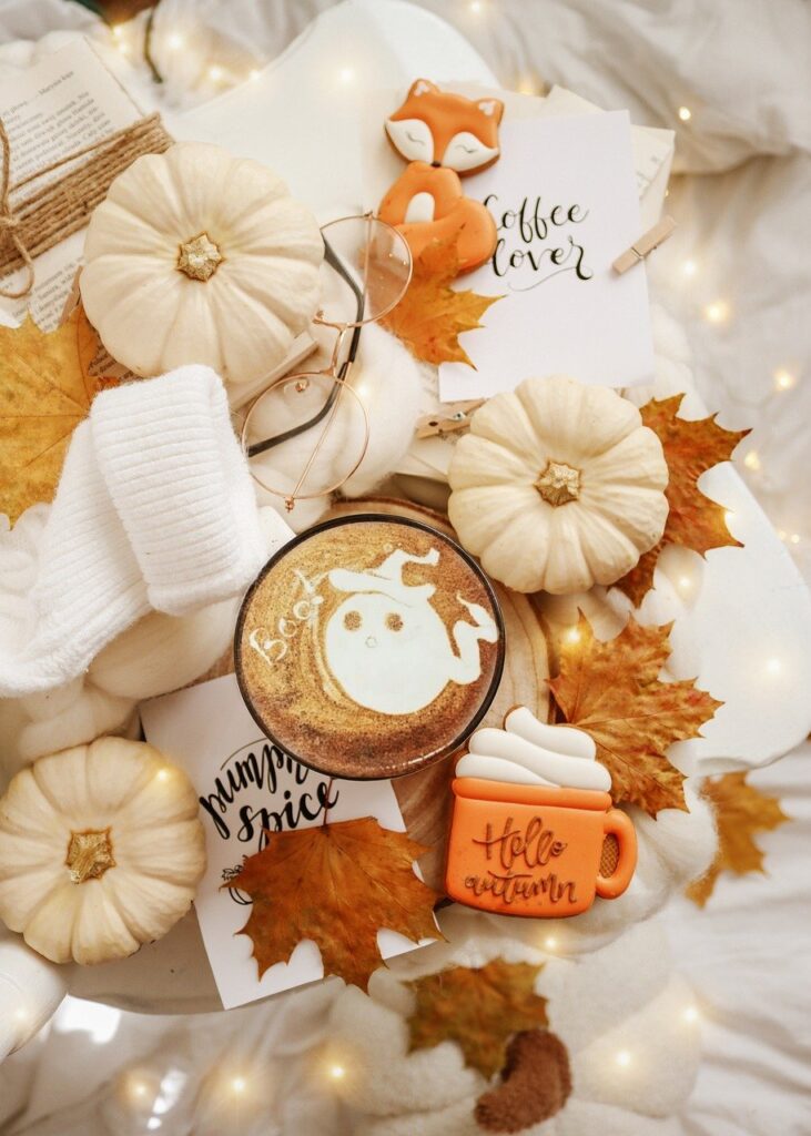 pumpkins, coffee, halloween